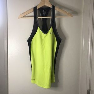 NIKE Dri-FIT Neon Yellow Mesh Tank XS
